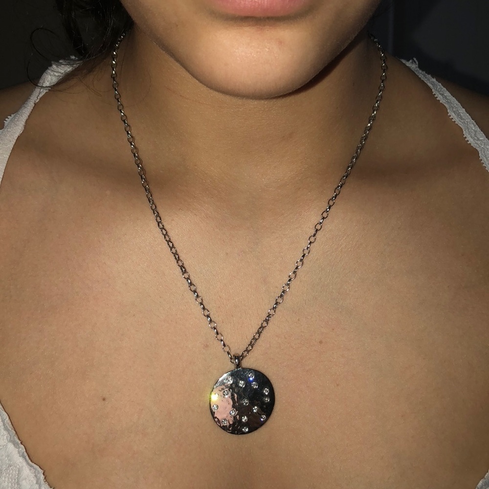 Diamond circle cut necklace